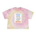 Tie-Dye Crop Tee — "Stay Sharp" Anchor Graphic, Pastel Blue Beach Vibe