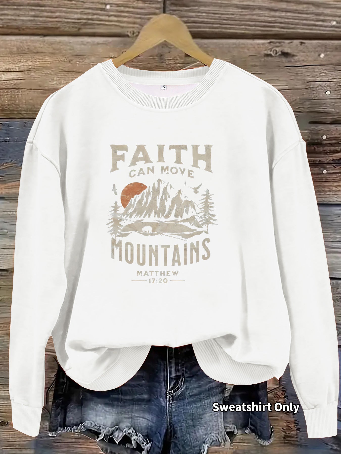 Round neck FAITH printed pullover sweatshirt