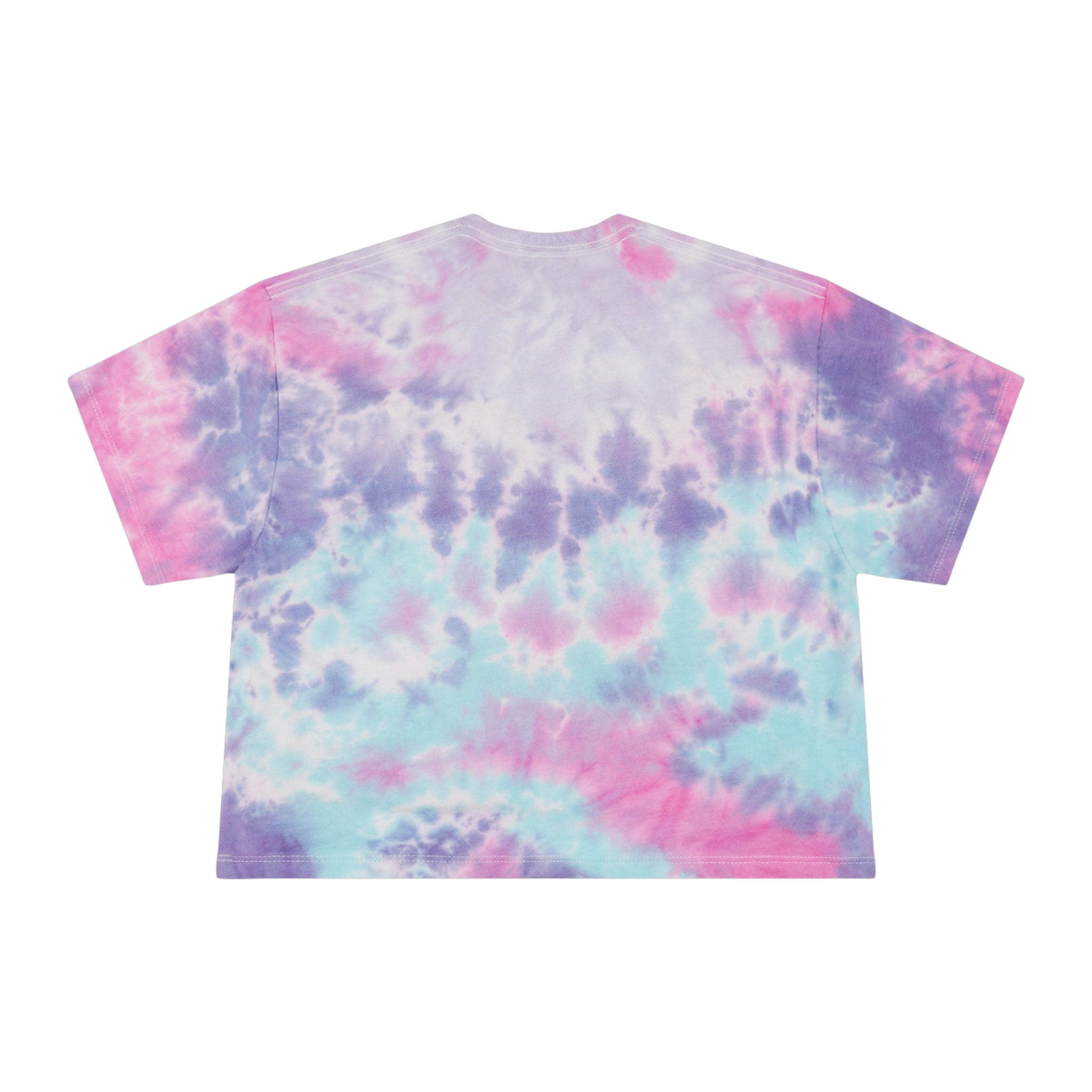 Tie-Dye Crop Tee — "Stay Sharp" Anchor Graphic, Pastel Blue Beach Vibe