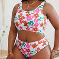 Printed Strap Two-Piece Swimsuit for Women, Plus Size Bikini, Beach Swimwear