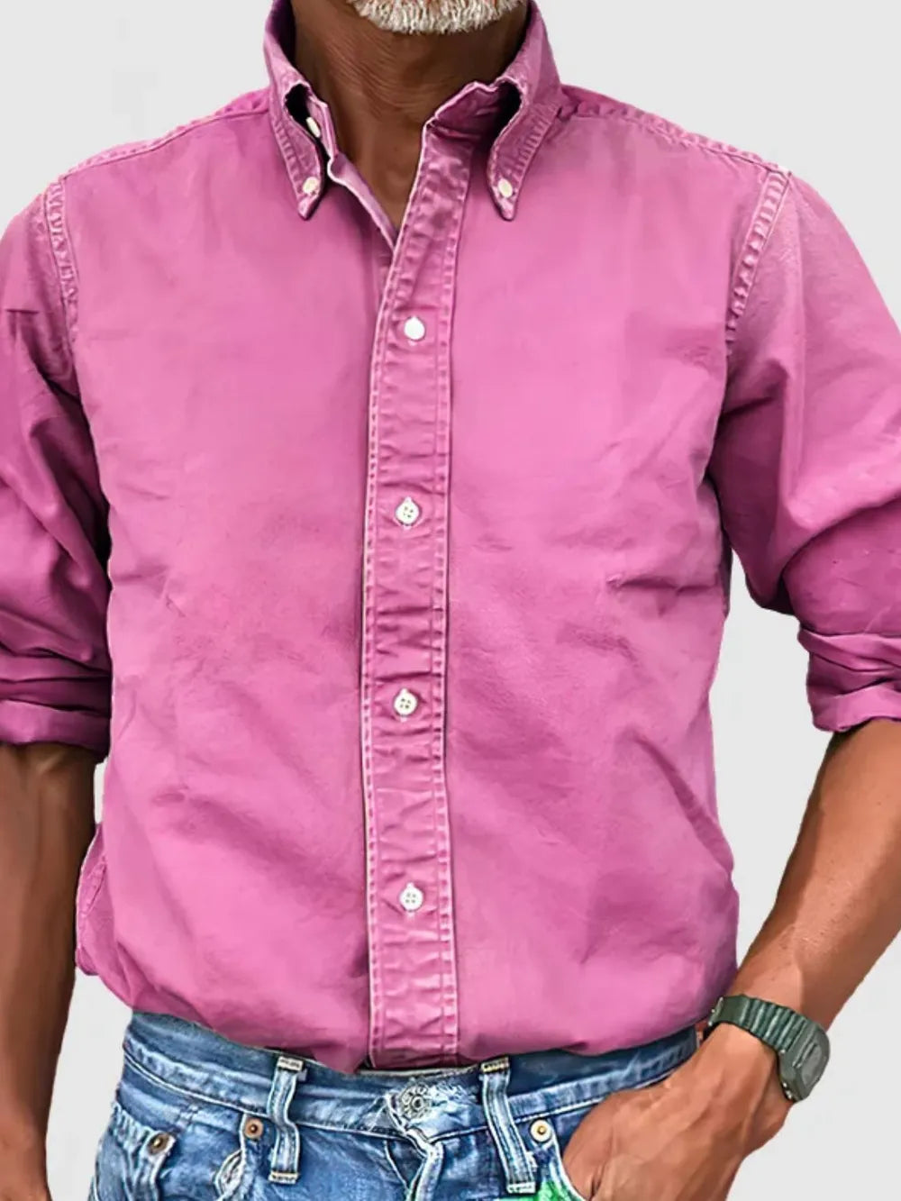 Men's Full Size Collared Neck Button Down Shirt Plus Size