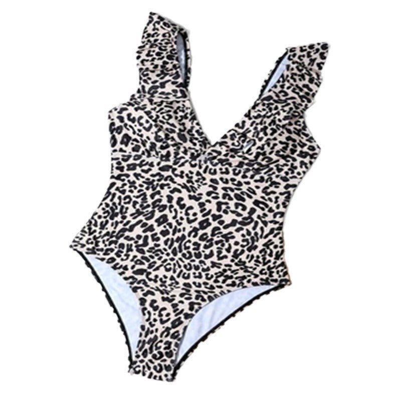 Print Modest Tummy-Control One-Piece Swimsuit for Women, Beach Bikini, Hot Spring Swimwear Wholesale
